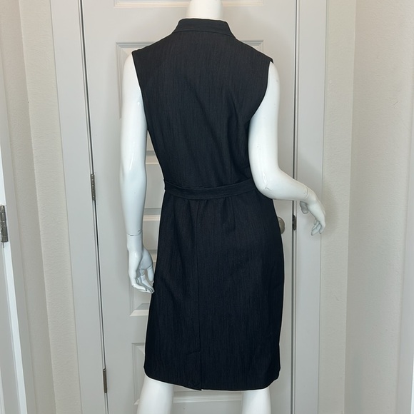 Calvin Klein woman’s sleeveless button front belted denim dress size 10 - Picture 6 of 11